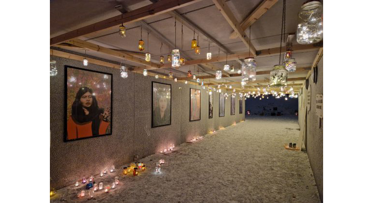 Tända ljus i Malala-tunneln i Kalix
